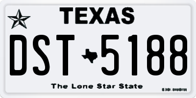 TX license plate DST5188