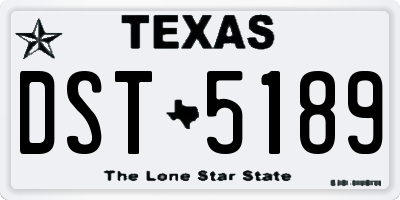 TX license plate DST5189