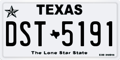 TX license plate DST5191