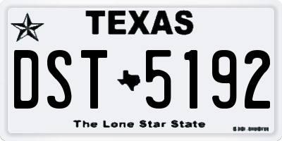 TX license plate DST5192