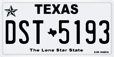 TX license plate DST5193