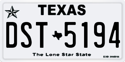 TX license plate DST5194