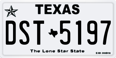 TX license plate DST5197
