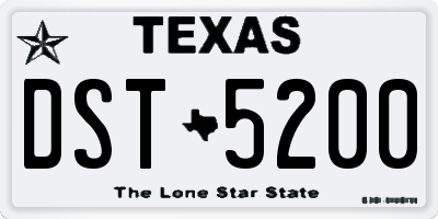 TX license plate DST5200