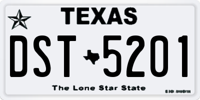 TX license plate DST5201