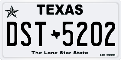TX license plate DST5202