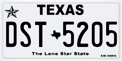 TX license plate DST5205
