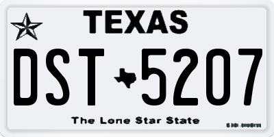 TX license plate DST5207