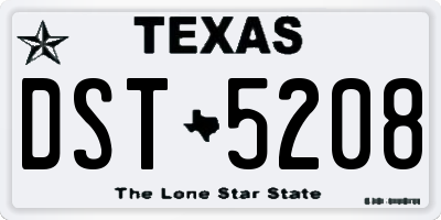 TX license plate DST5208