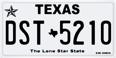 TX license plate DST5210