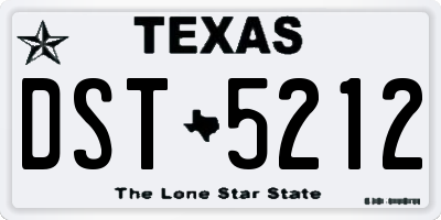 TX license plate DST5212