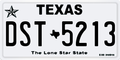 TX license plate DST5213