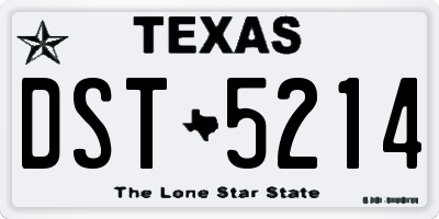 TX license plate DST5214