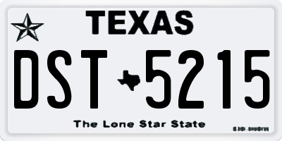 TX license plate DST5215