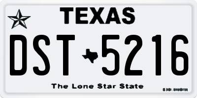 TX license plate DST5216