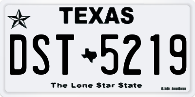 TX license plate DST5219