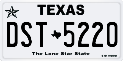 TX license plate DST5220