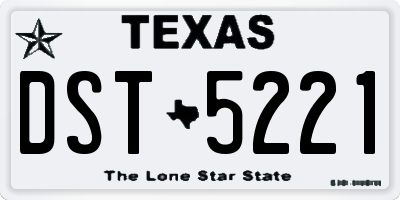 TX license plate DST5221