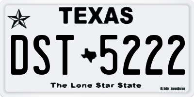 TX license plate DST5222