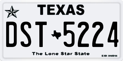 TX license plate DST5224