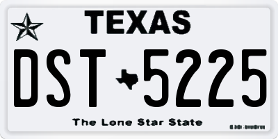 TX license plate DST5225
