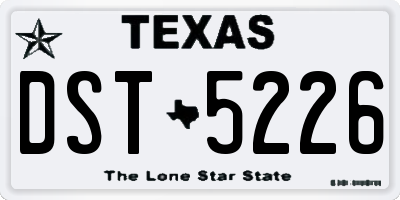 TX license plate DST5226