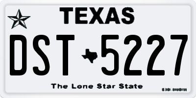 TX license plate DST5227