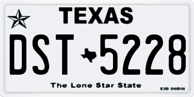 TX license plate DST5228