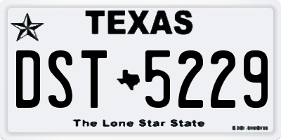 TX license plate DST5229