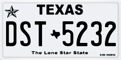 TX license plate DST5232