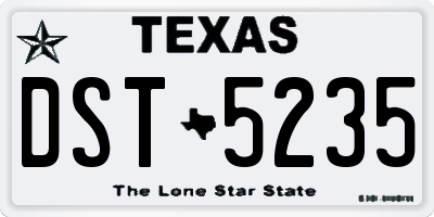 TX license plate DST5235