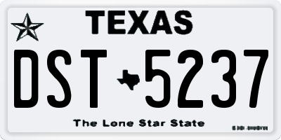 TX license plate DST5237