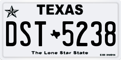 TX license plate DST5238