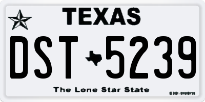 TX license plate DST5239