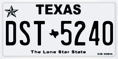 TX license plate DST5240