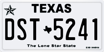 TX license plate DST5241