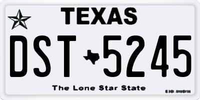 TX license plate DST5245