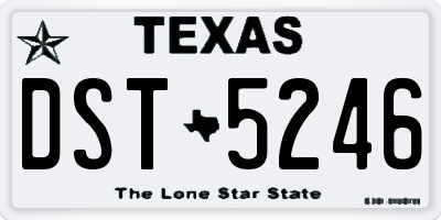 TX license plate DST5246