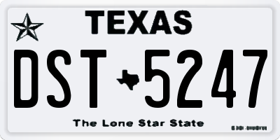 TX license plate DST5247