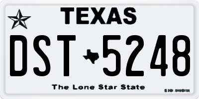 TX license plate DST5248