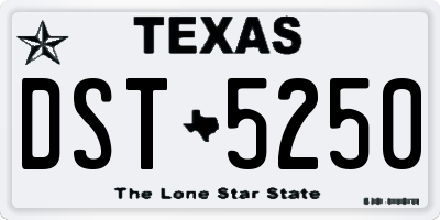 TX license plate DST5250