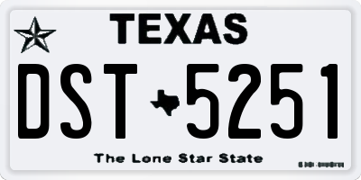 TX license plate DST5251