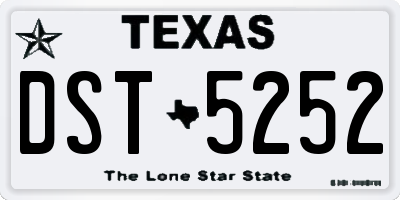 TX license plate DST5252