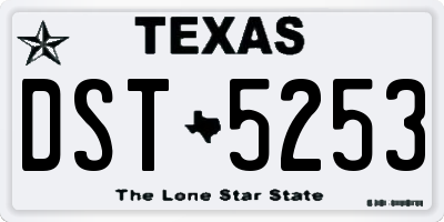 TX license plate DST5253