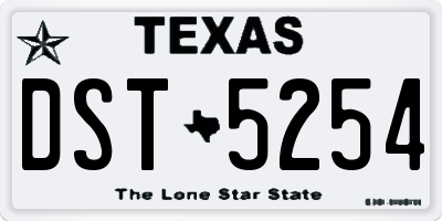 TX license plate DST5254