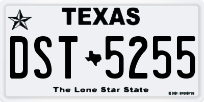 TX license plate DST5255