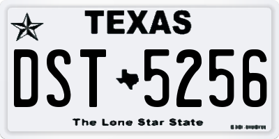 TX license plate DST5256