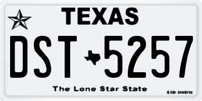 TX license plate DST5257