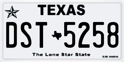 TX license plate DST5258
