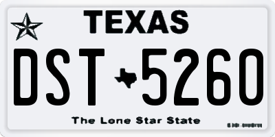 TX license plate DST5260